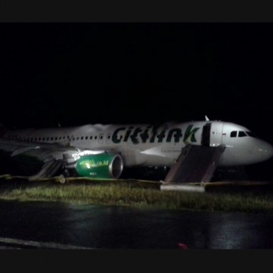 Pesawat Citilink yang tergelincir itu