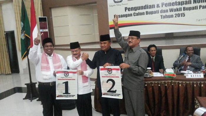 Pasangan cabup dan cawabup, Ali Mukhni – Suhatri Bur dan Alfikri – Yulius Danil