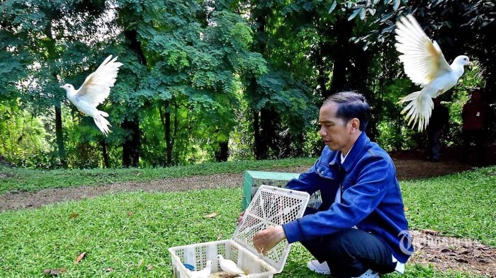 Presiden Jokowi lepaskan satwa di kebun raya-Bogor (foto jpnn)