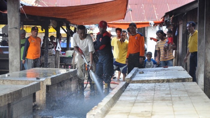 Los ikan pasar Padang Baru Lubuk Basung masih kosong