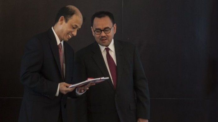 Arcandra Tahar dan Sudirman Said saat serah terima jabatan