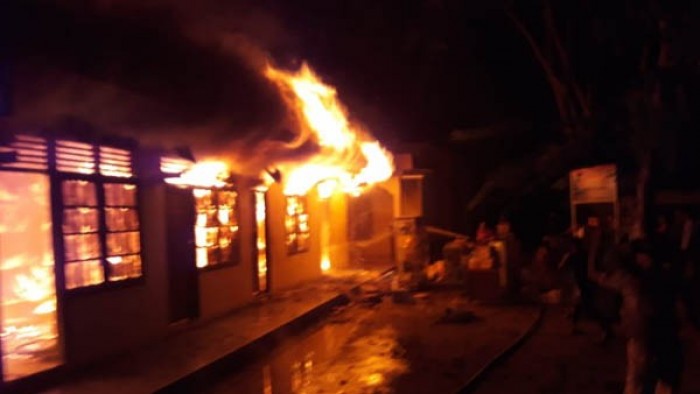 Bangunan di SMA 1 Lubukbasung yang terbakar