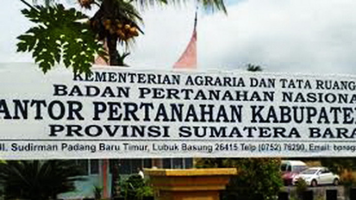 Pengurusan sertifikat tanah di Badan Pertanahan Nasional (BPN) Kabupaten Agam, gratis, ungkap Kepala Bagian Hukum Pertanahan BPN Kabupaten Agam, Leni Widya, Rabu (8/7/2020).