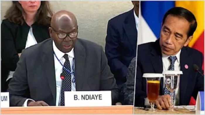 Anggota Komite HAM PBB Bacre Waly Ndiaye terkait netralitas Presiden Joko Widodo dan kontroversi pencalonan Gibran Rakabuming Raka pada Pilpres 2024 RRCOM