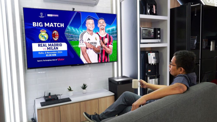 Melalui pembelian TV Sharp tipe Android dan Google TV ukuran 32 inch sampai dengan 75 inch  konsumen akan mendapatkan akses gratis selama 3 bulan Vidio Platinum. Menikamati tayangan UEFA Champion League melalui TV Sharp di aplikasi vido