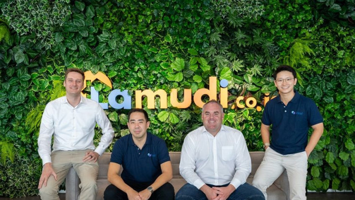 Kiri ke kanan: Mart Polman; CEO Lamudi.co.id, Albert Surjaudaja; Co-Founder & CEO IDEAL, Mark Nosworthy; CEO Digital Classifieds Group (DCG), Ian Daniel Santoso; Co-Founder & Board Advisor IDEAL)