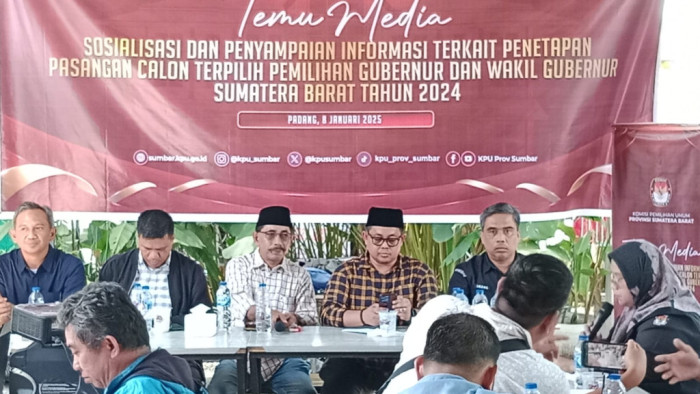 KPU Sumbar  hari ini, Kamis, 9 Januari 2025   -menetapkan Calon Gubernur dan Wagub terpilih